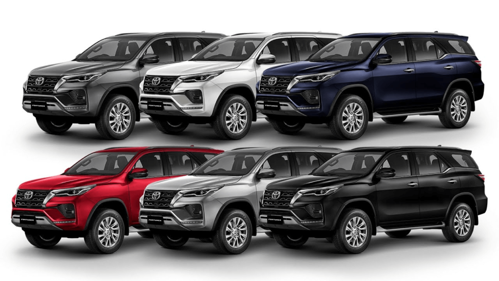 Toyota Fortuner 2021 colors