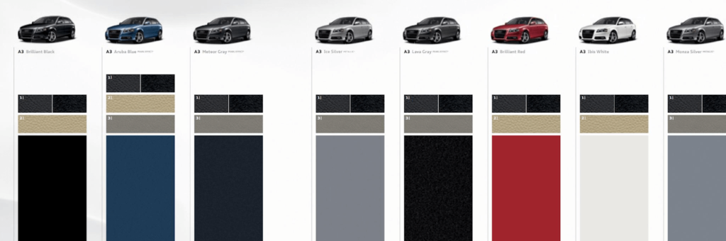Audi A8 colors